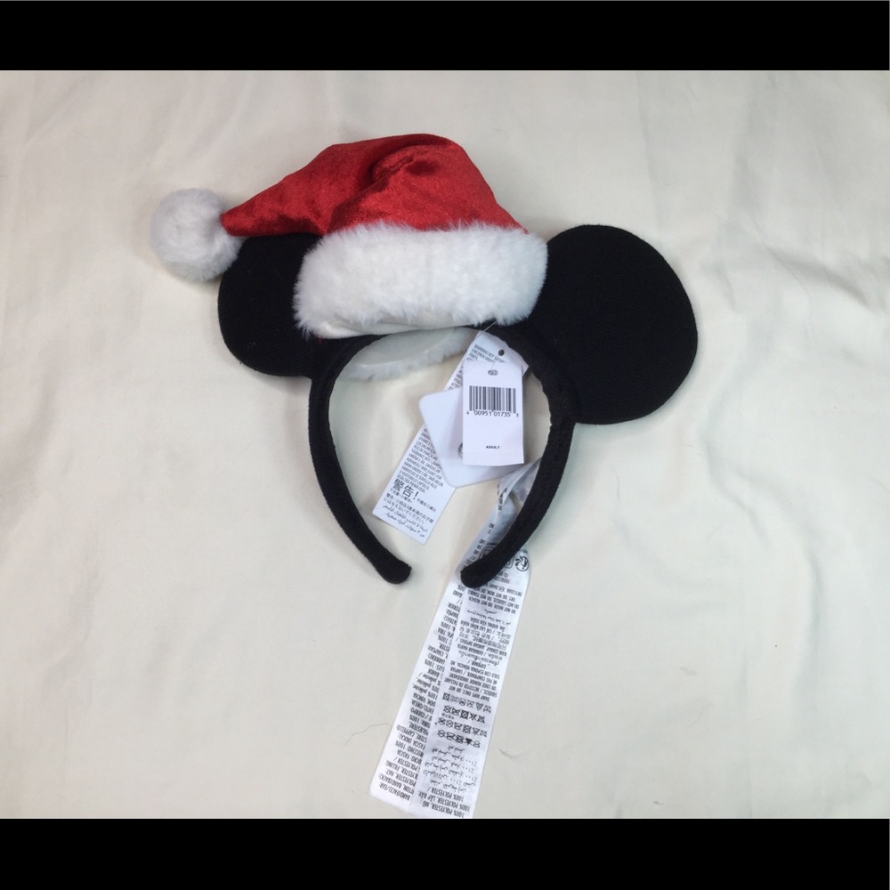 Disney Parks Mickey Mouse Christmas Santa Claus Ears Headband NWT